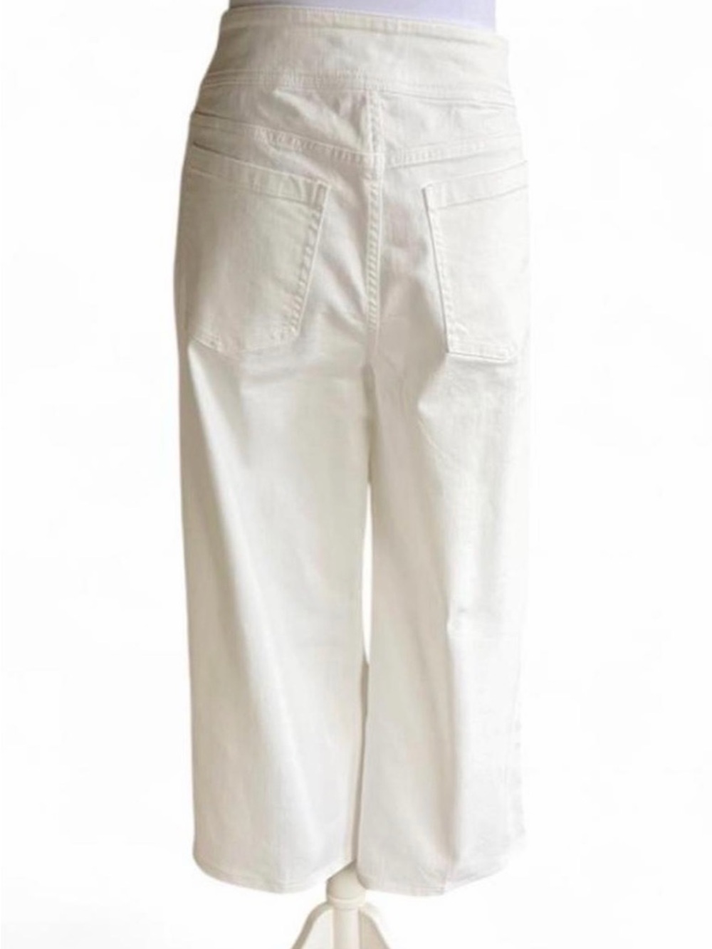 J. McLaughlin White High-Rise Wide-Leg Button-Front Pants - Picture 3 of 8